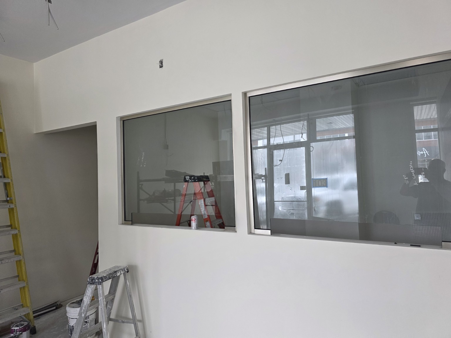 Medical clinic glazing during construction