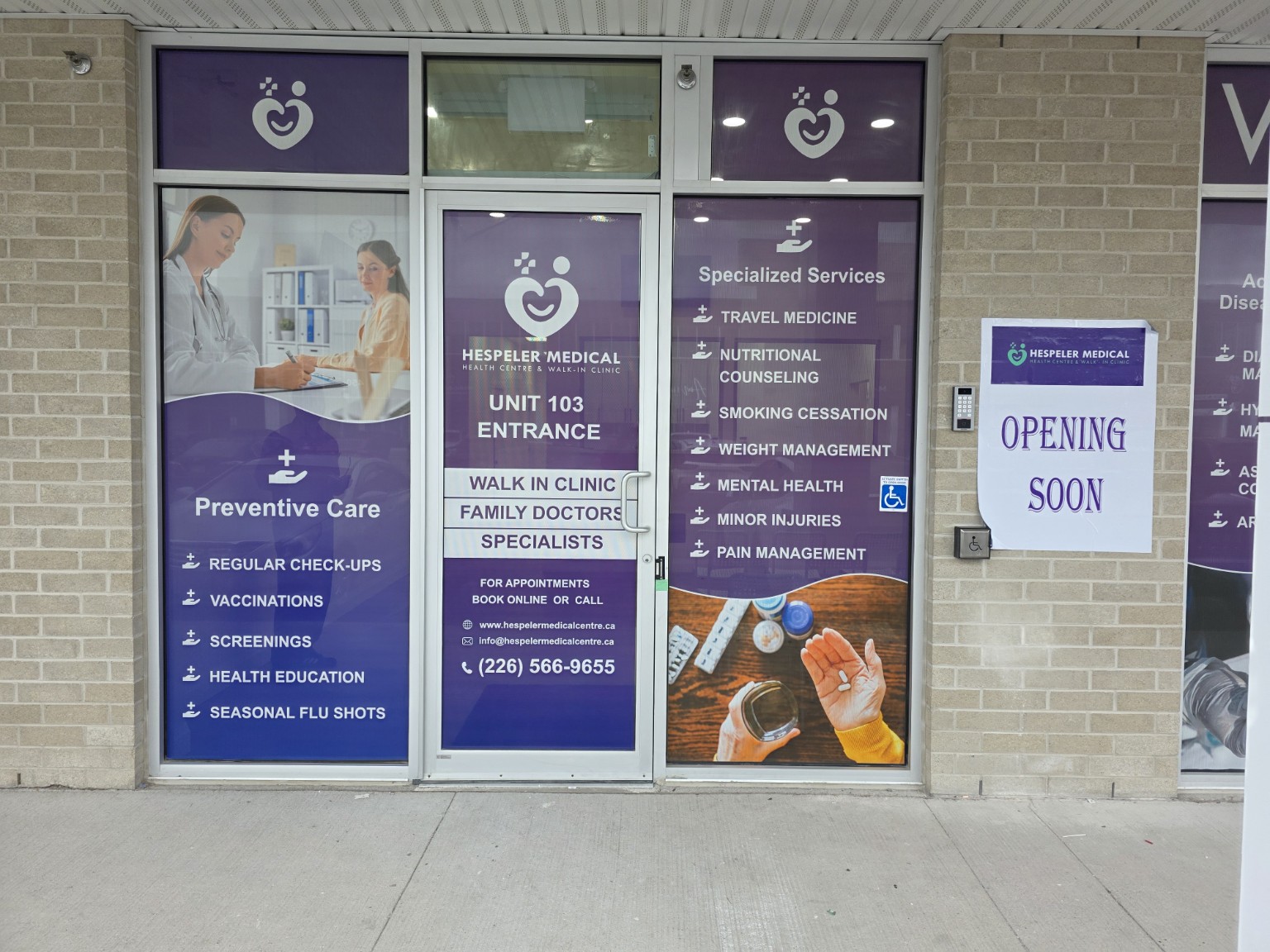 Completed Hespeler Medical Centre storefront